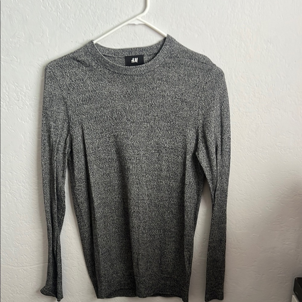 H&M Charcoal Knit Long Sleeve Shirt